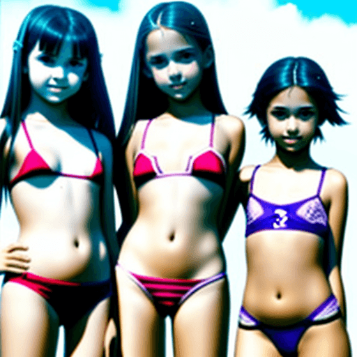 AI generated:  group of  hot 13 years old girls