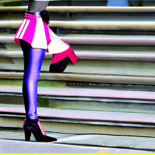 AI generated: salma hayek, latex leggings, 
high heels