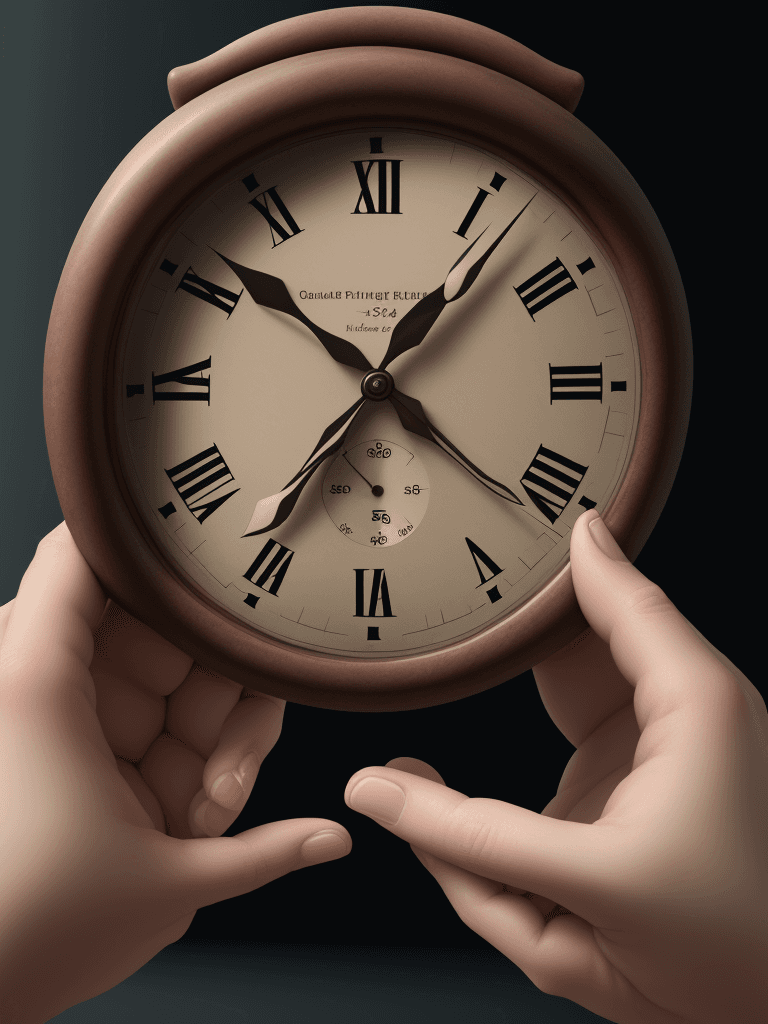 AI generated: the time between two hands,with quality 4k