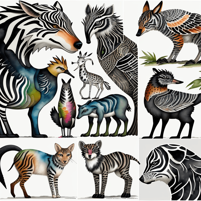 AI generated: Create a collage portraying various emotions as represented by different wildlife animals. The anima...