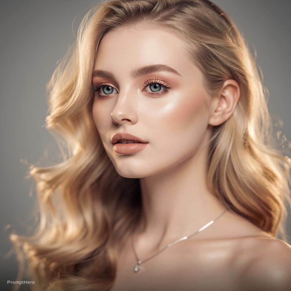 AI generated: "Image is a portrait-style photograph taken with a Sony A1 35mm lens featuring a 22 year old model w...