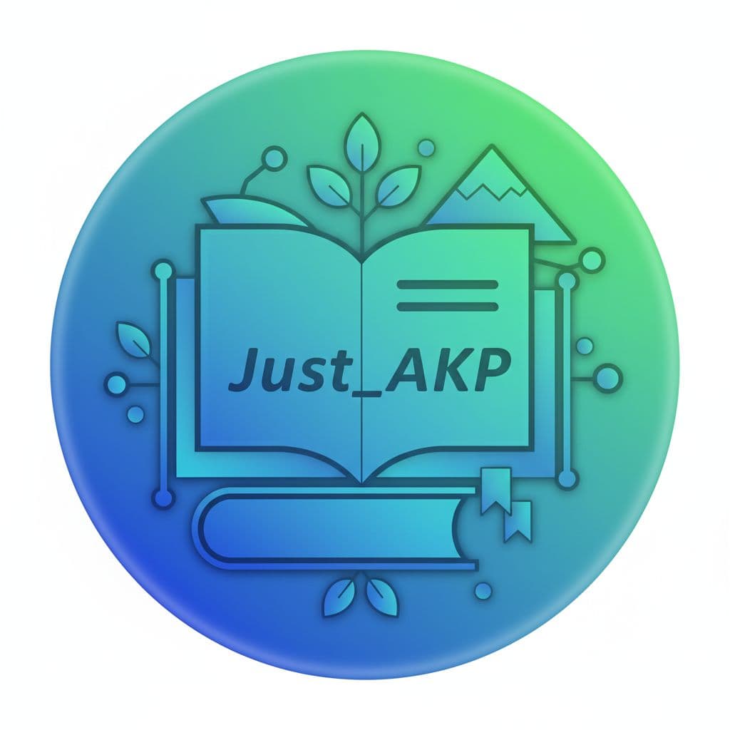 AI generated: Abstract geometric profile picture combining book shapes and nature elements,using modern gradient c...