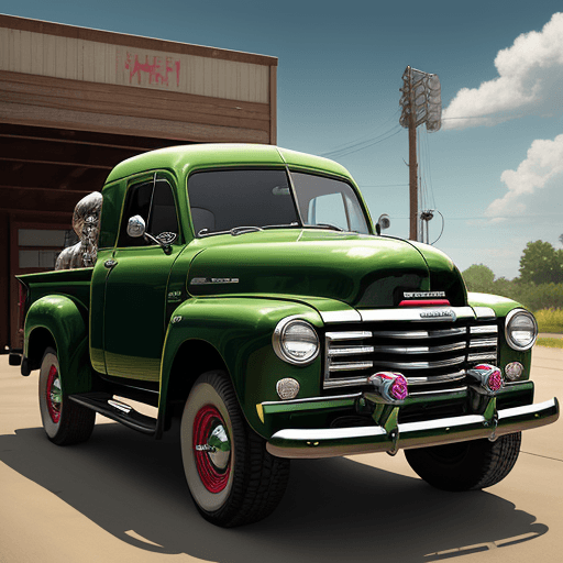 AI generated: 1952  GMC Suburban cary all,wagon digital art, inspired by Eiichiro Oda, pixiv, digital art, madison...