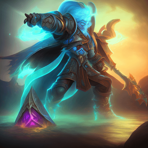 AI generated: video games, mage icon, rpg, world of warcraft, league of legends, fantasy, graphic design, high con...