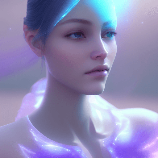 AI generated: ethereal and clean portrait of a female character Unreal Engine 5, pristine face glass-like face ski...