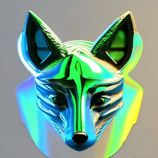AI generated: 
3D cartoon Fox Head with Human Body, Wearing Iridescent Holographic Liquid Texture & Translucent Ma...