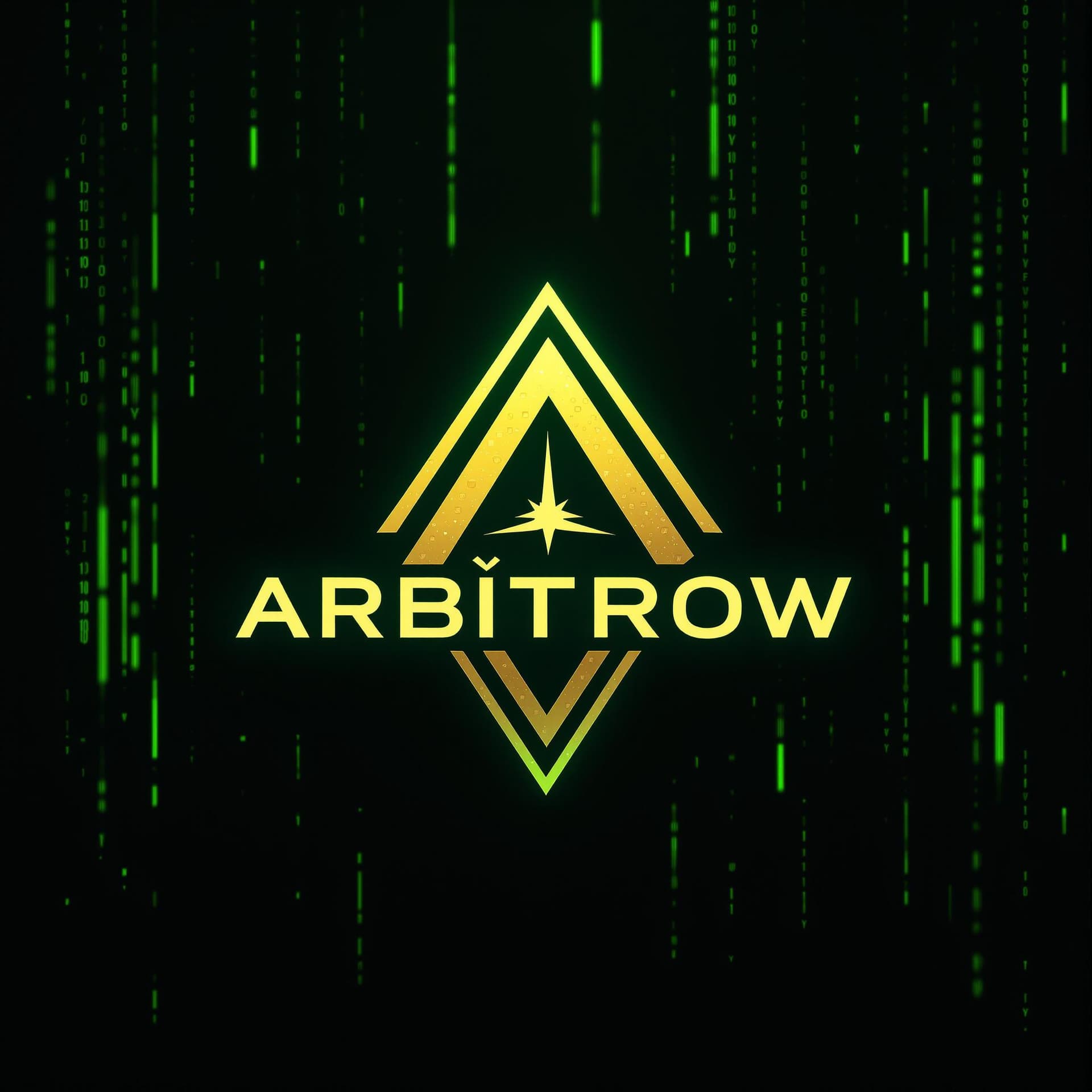 AI generated: "Arbitrow" logo, ARBİTROW write,crypto investment logo, modern& luxury, luxury green and black and g...