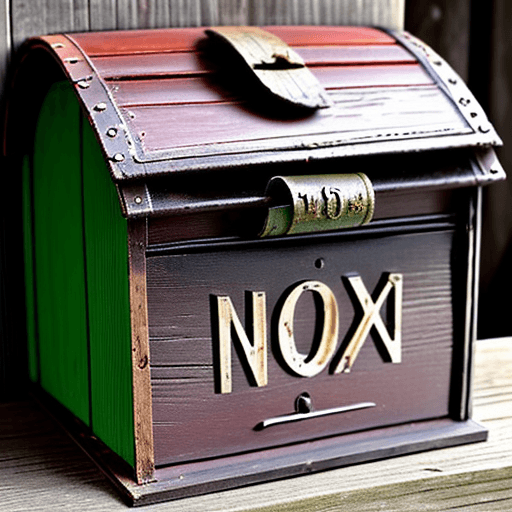 AI generated: old wooden letter box with no number, 