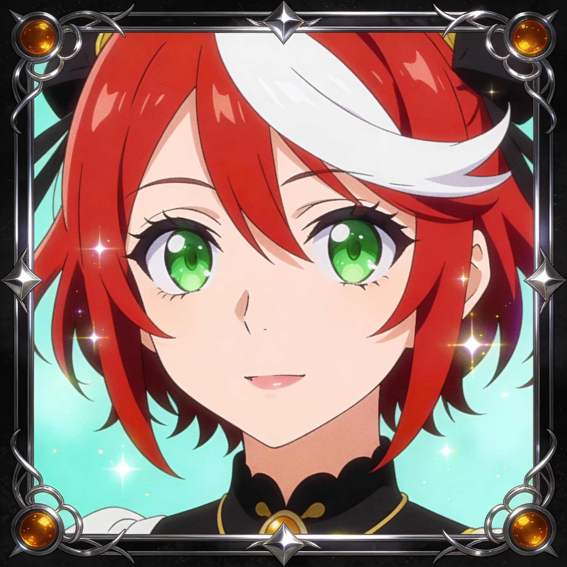 AI generated: a red, white and green portrait of someone, in the style of dark black and light aquamarine, animate...