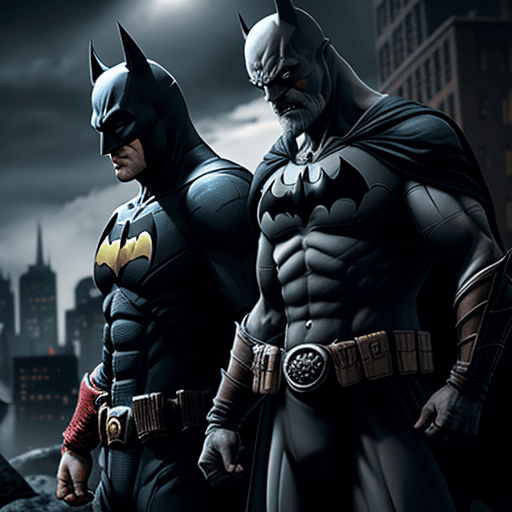 AI generated: Batman and Kratos ,4 k ultra HD 