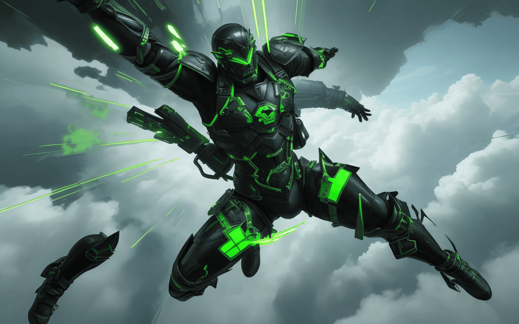 AI generated: a brutal man warrior falling off a cloud, a cartoon, pixiv, neo-dada, screen capture, homicide, harn...