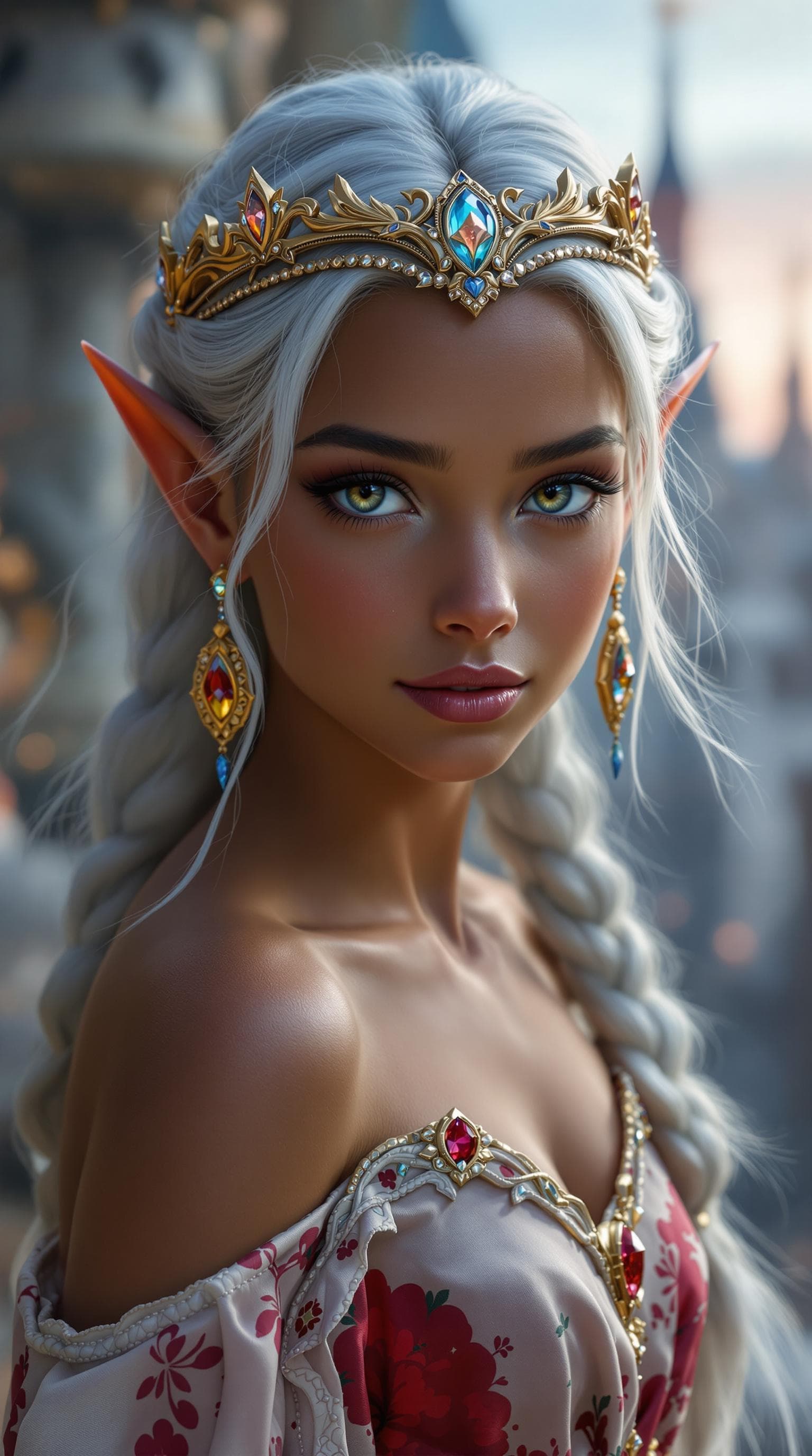 AI generated: a professional photo of a exceptionally of the most beautiful blood elf princess girl in the world, ...