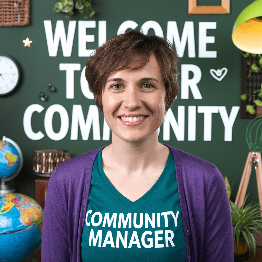 AI generated: High-resolution and colorful photography of a Community Manager.
