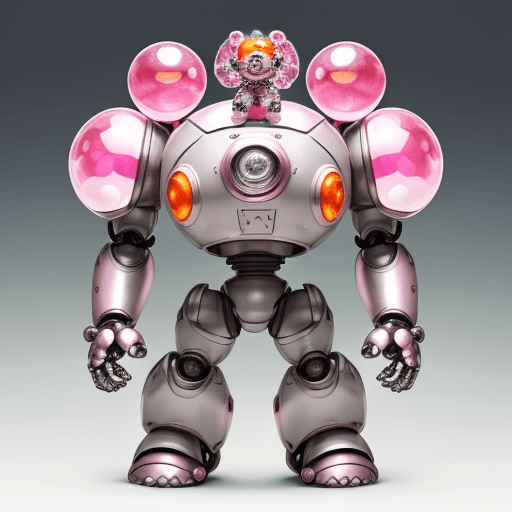 AI generated: (((a cute large crystal armor robot , The head and body all in one ,2 arm , small hand, 2 leg,big fe...