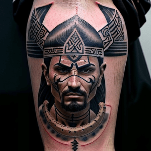 AI generated: cool tattoo that involves warrior, arabic culture, and math