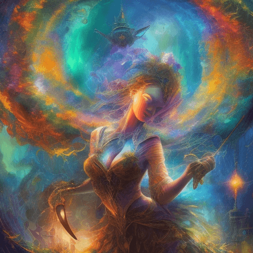 AI generated: exploring the power of imagination and creativity to change the world. Use a rich and deep color pal...