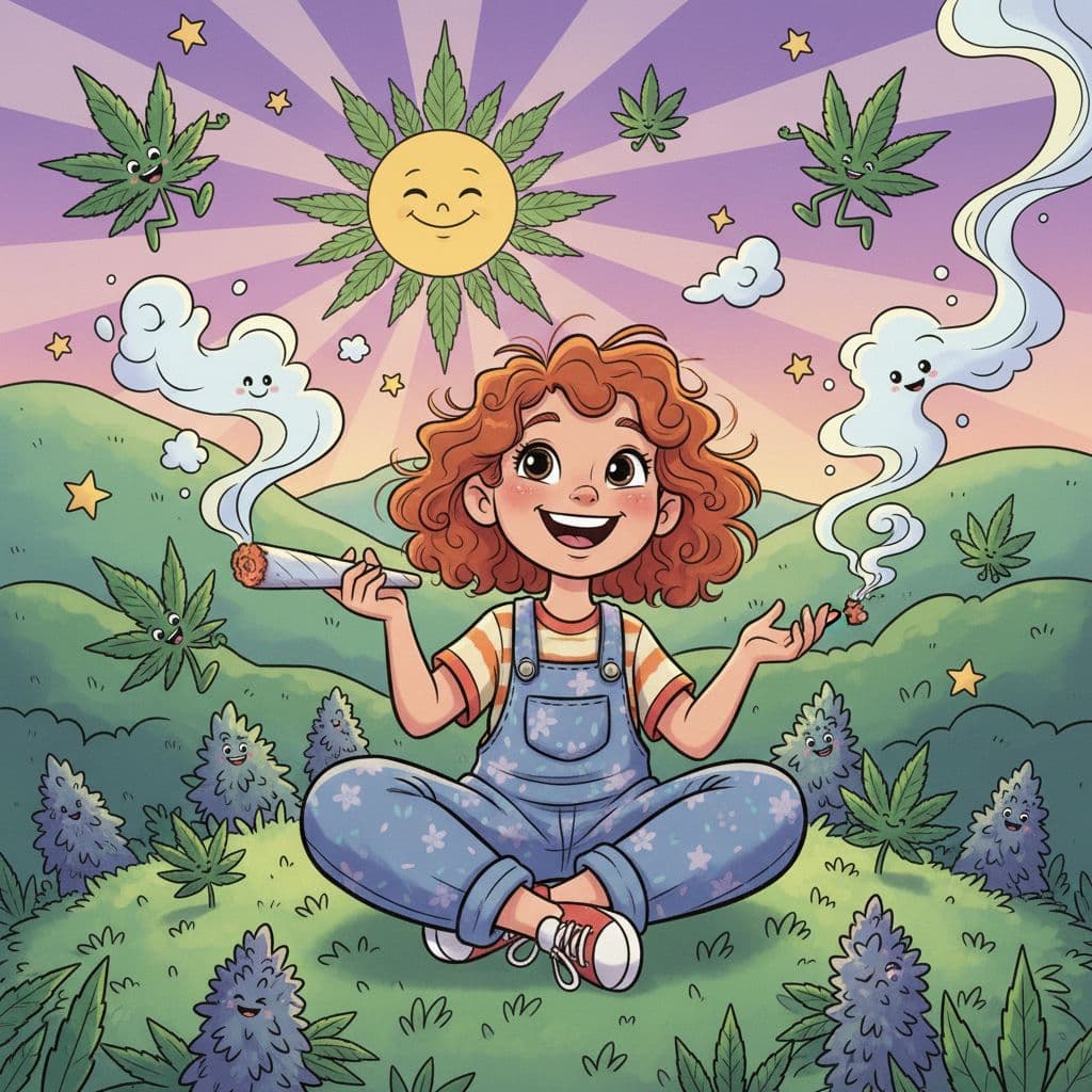 AI generated: Cartoon girl and weed
