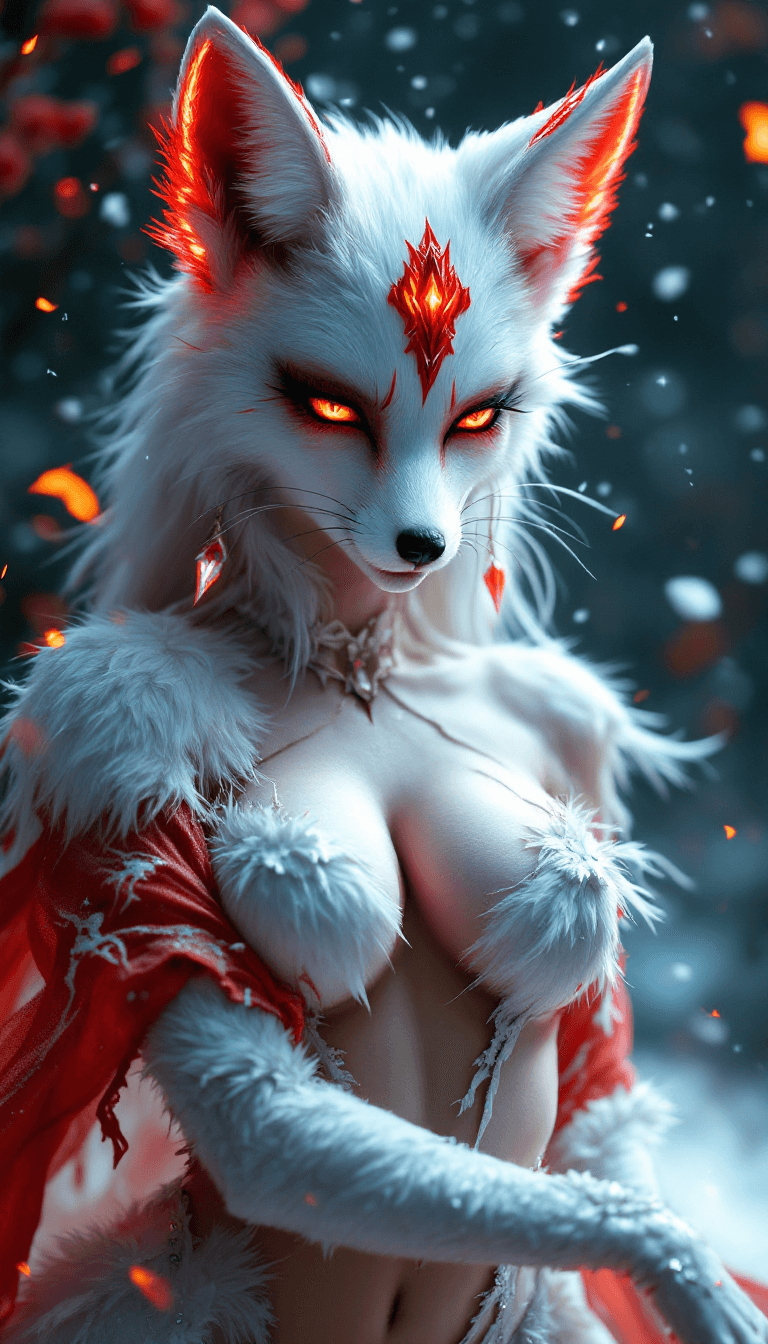 AI generated: Concept Art, Electric Colors, High Contrast, 3D, 4k, Evil, Glowing, Snow, Anti-Aliasing, Anthropomor...