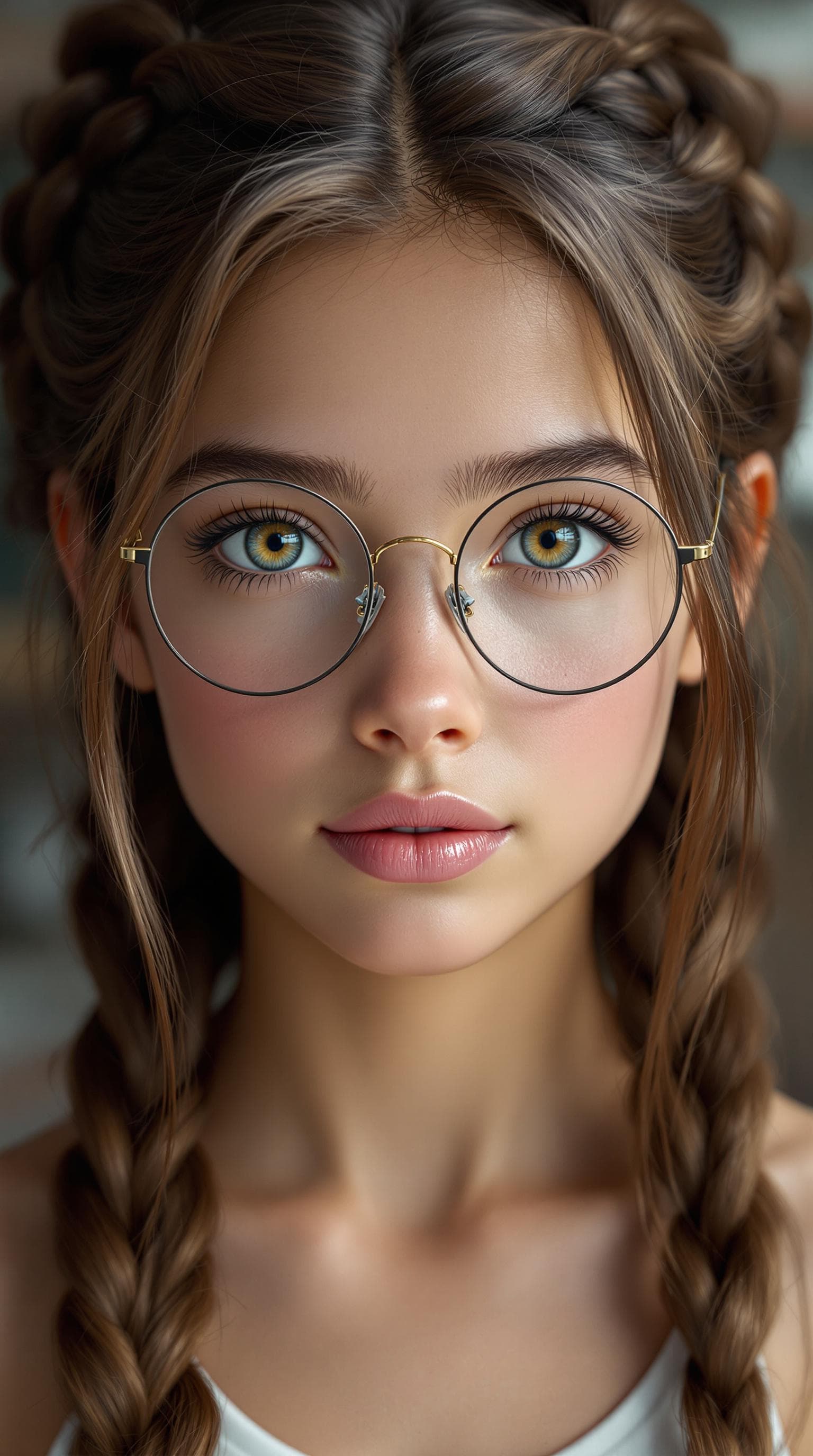 AI generated:  a professional photo of a exceptionally beautiful girl in the world (9 year old) Elle in a highly d...