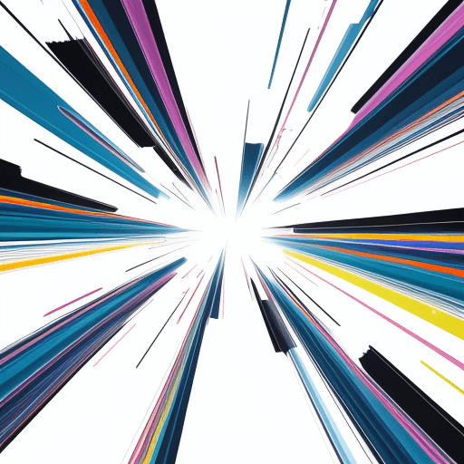 AI generated: white background abstract techno  colorful