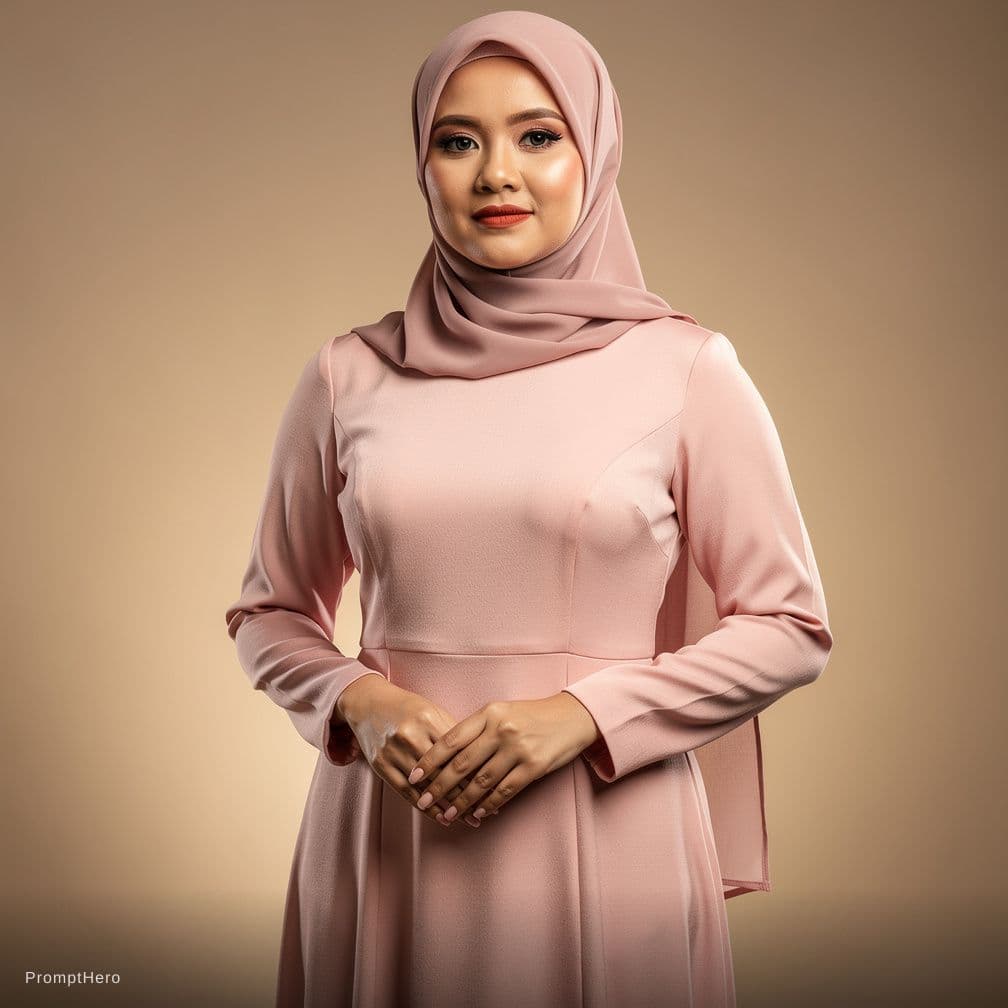 AI generated: Indonesia women skinny more tight dress big ass wearing hijab all body also in the head no hair outs...