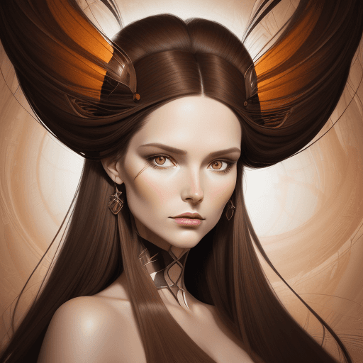 AI generated: an illustration of a woman with long brown hair, in the style of ingrid baars, j. scott campbell, da...