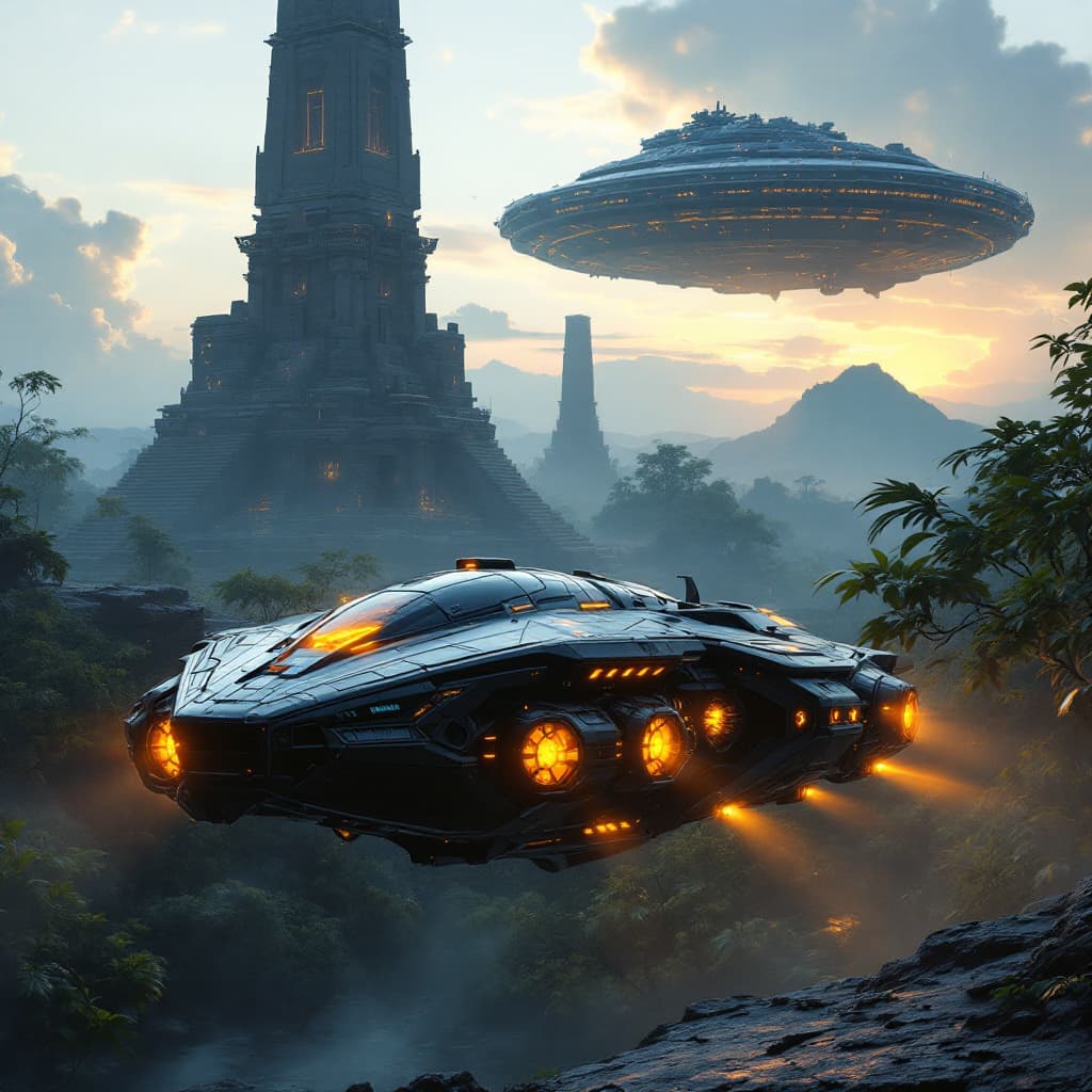 AI generated: 
**"Futuristic epic adventure scene**, a massive **Tartaria-inspired megalithic building** in the ba...