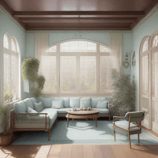AI generated: High resolution photography interior design, dreamy sunken living room conversation pit, wooden floo...