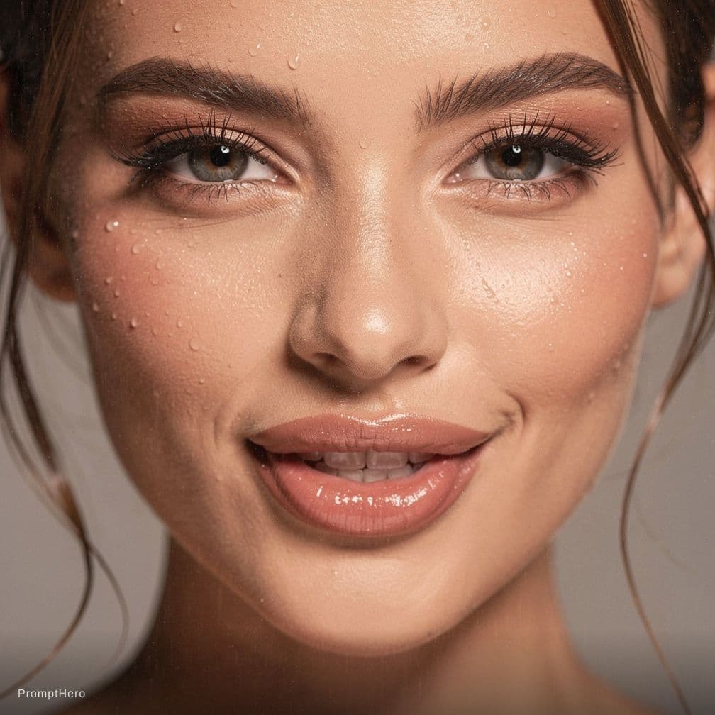 AI generated: Hot sexy actress samantha lips bite wet face 