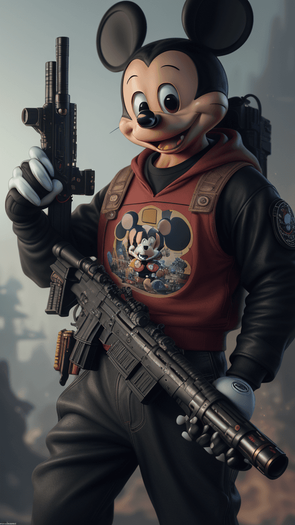 AI generated: (8k 16k uhd best quality, master:1.2), (realistic, photo-realistic:1.37), ultra detailed,  mickey mo...