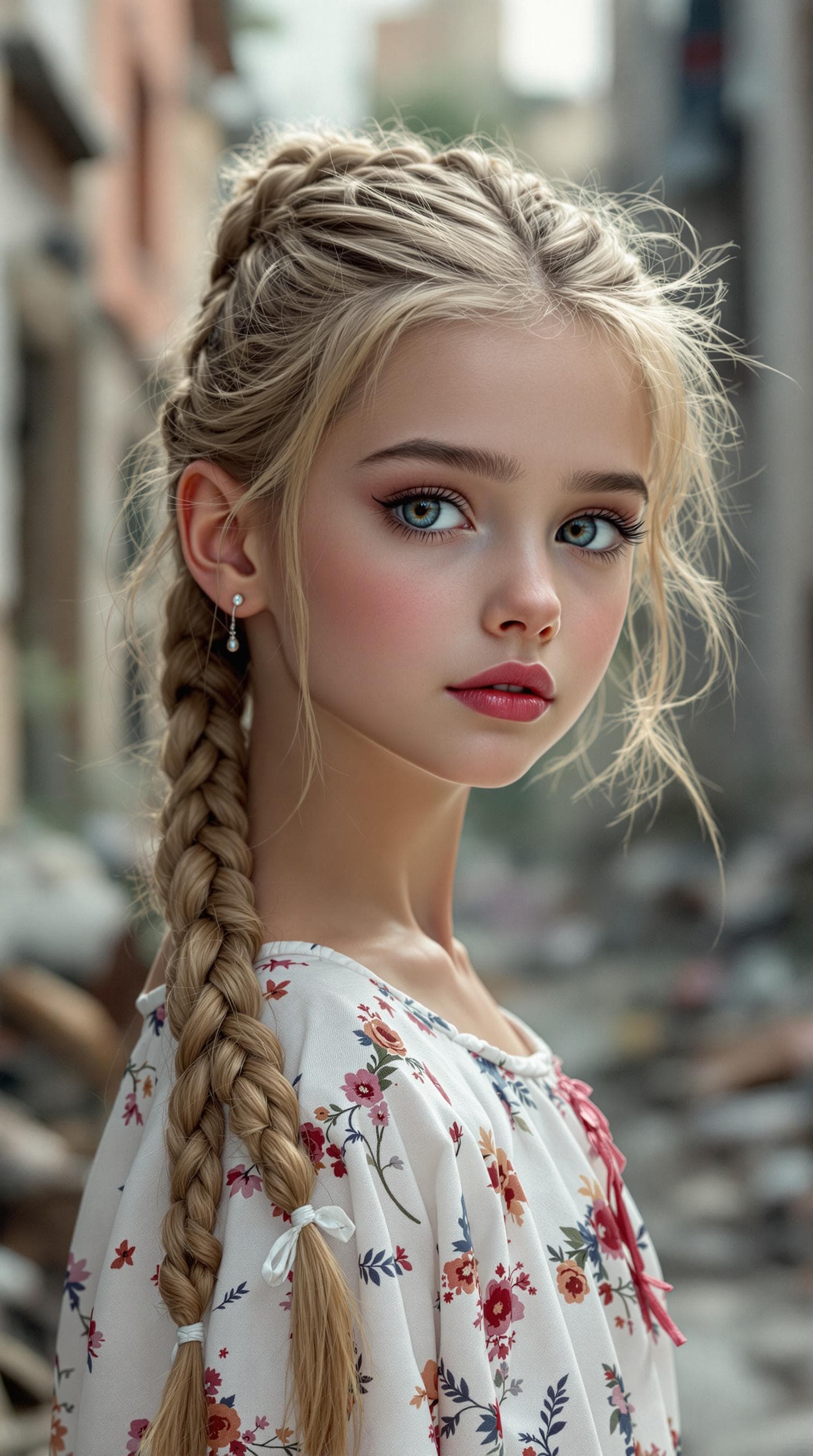 AI generated: a professional photo of a exceptionally beautiful girl in the world (age 7), (seven year old),  Ukra...