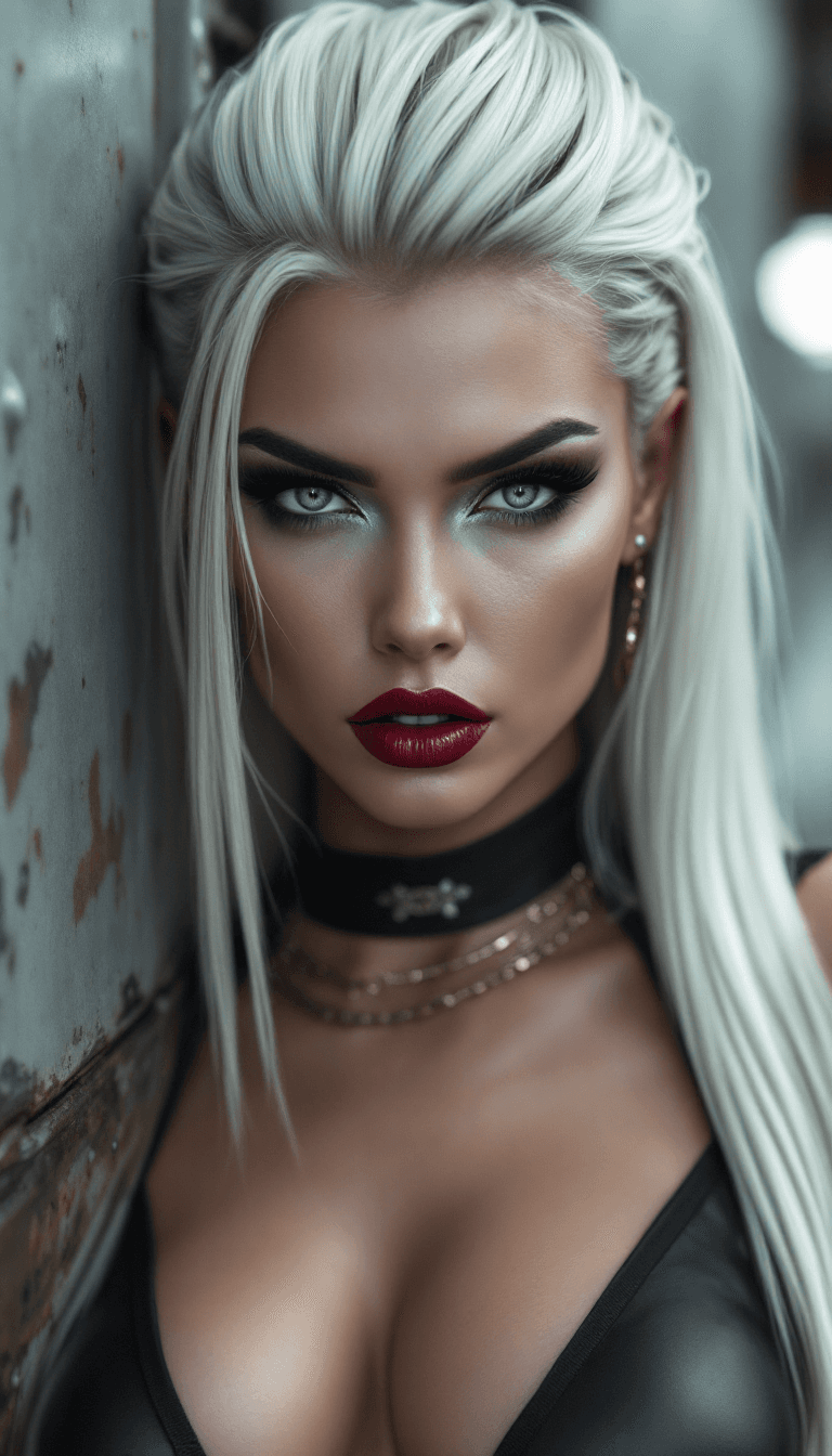 AI generated: /imagine prompt: A fierce Slavic woman with fair skin, high cheekbones, and icy gray eyes, wearing b...