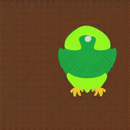 AI generated: vector graphic logo of green parrot, simple minimal, by Rob Janoff --no realistic photo details