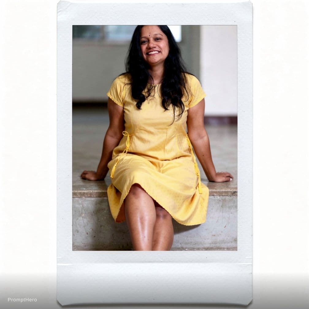 AI generated: polaroid photo of this lady in the photo model, sitting on the edge --chaos 75 --ar 1:2 --raw --prof...