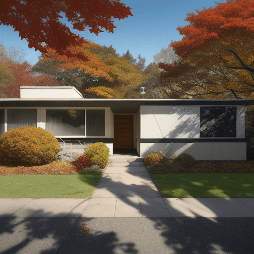 AI generated: HypRecreate the essence of autumn by depicting a tree-lined boulevard covered in vibrant, multicolor...