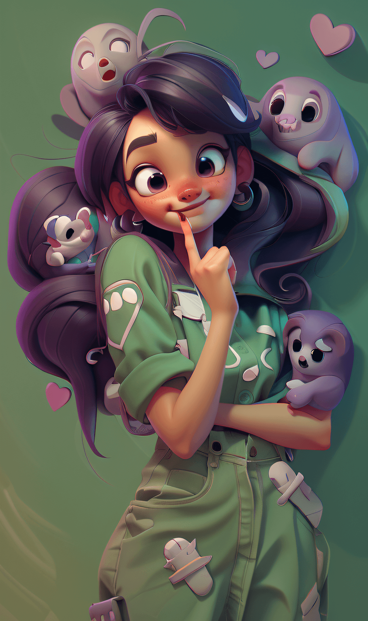AI generated: a close up of a cartoon character with a bunch of skulls, lois van baarle and rossdraws, beeple and ...