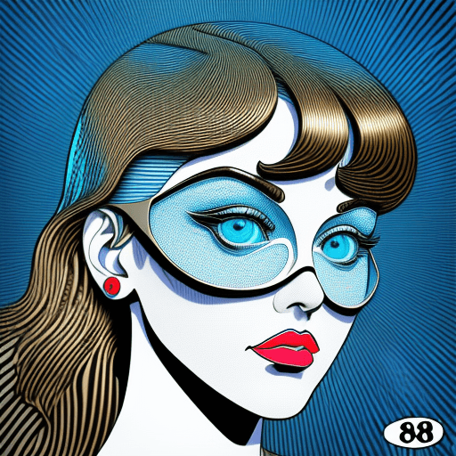 AI generated:  doodle art 3D, in the style of pop art-inspired portraits, interference patterns, light sky-blue an...