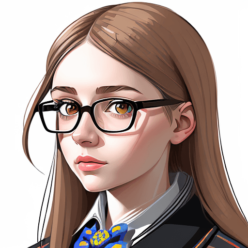 AI generated: portrait of a ukranian girl, with glasses, in the style of hyper-detailed illustrations, dynamic ske...