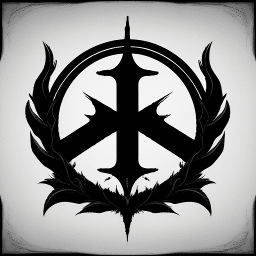 AI generated: Bandlogo for a Introspective Black Metal, Black and white, vector art, with the word Antiversum