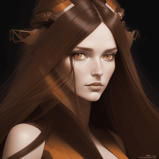 AI generated: an illustration of a woman with long brown hair, in the style of ingrid baars, j. scott campbell, da...
