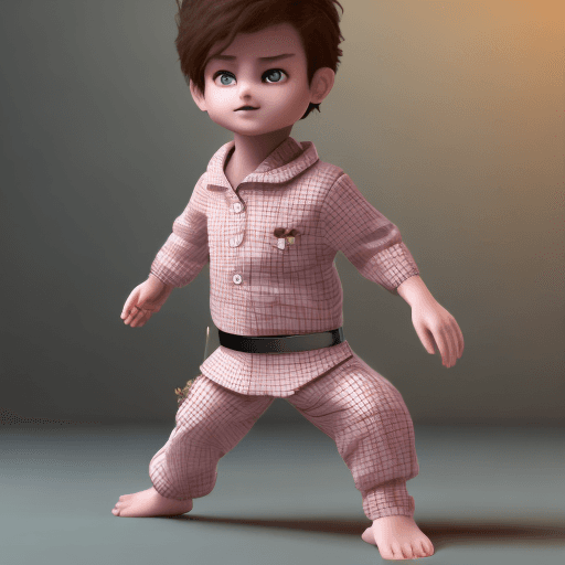 AI generated: 21 year old Blind box hansom boy design, full body, three views, a boy wearing organic pajamas with ...