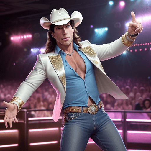 AI generated: Create an edited version of John Travolta's iconic Saturday Night Fever pose, replacing his white su...