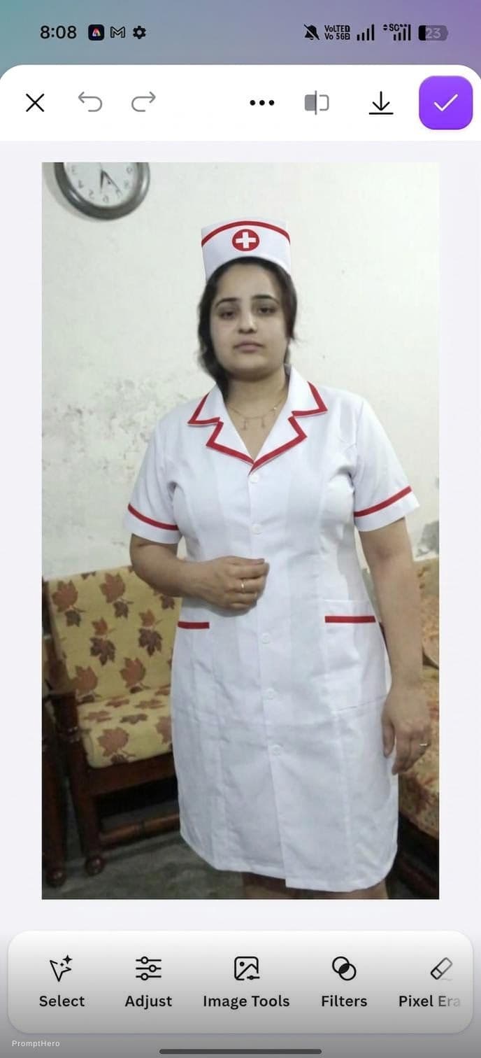 AI generated: Please change salwar suit dress in nurse dress
