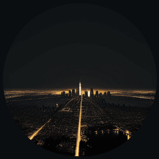 AI generated: cartoon style city scape at night