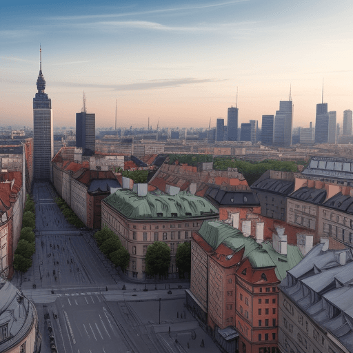 AI generated: warsaw skyline

