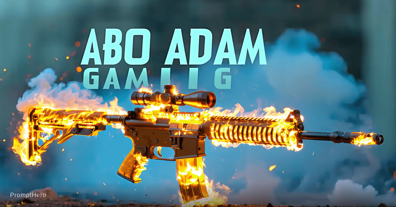 AI generated: ultra detailed esports banner, PUBG style warrior holding a mythical golden dragon M416 engulfed in ...