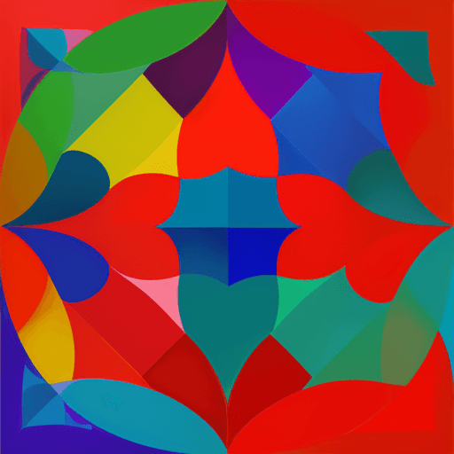 AI generated: arte abstracto geometrico estylo picasso , colores red y esmeralda.