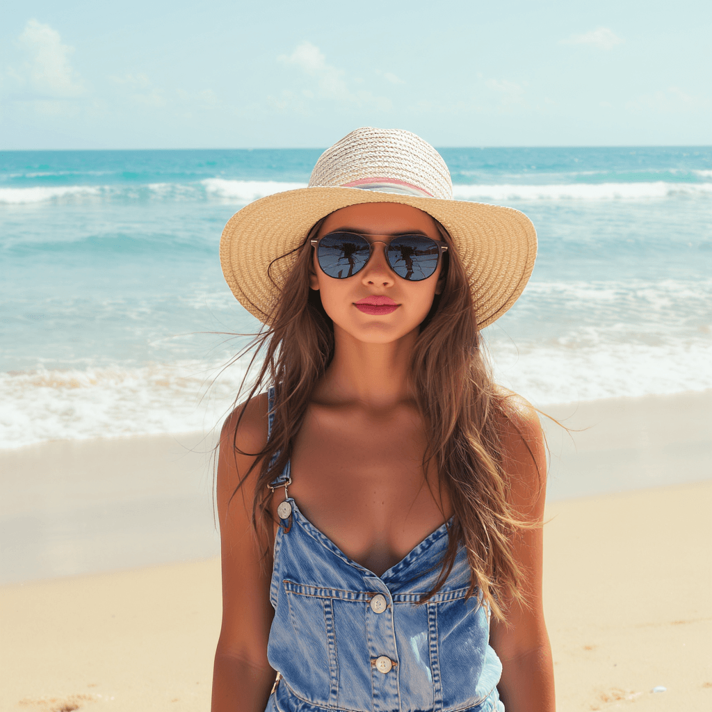 AI generated: girl no the beach