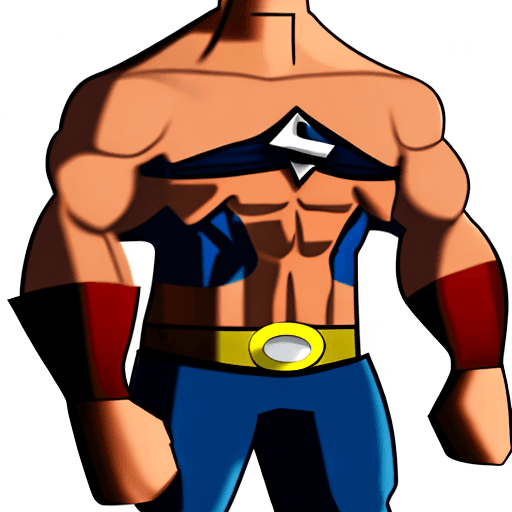 AI generated: Create a superhero like man with his shirt off