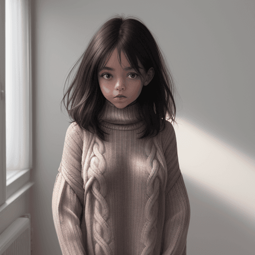 AI generated: two (24:1. 3) year old (women:1. 1) with (dark:1. 2) hair half (naked:1. 1) in open room with the (o...